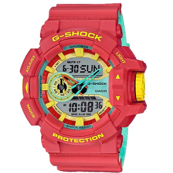 Casio G Shock Breezy Rasta Color Series Analog/Digital GA-400 SERIES - Picture 1 of 11